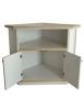 Porta tv legno 2 ante shabby bianco anticato decoro filo ocra 72X63X80