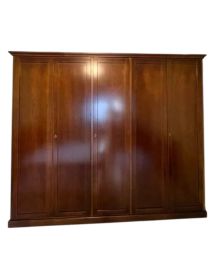 Armadio 4 porte classico in legno tinta noce bassano 296x65x250