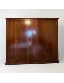 Armadio 4 porte classico in legno tinta noce bassano 296x65x250