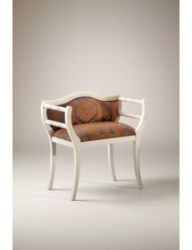 MOBILI 2G - POLTRONA IMBOTTITA IN LEGNO MASSELLO INTAGLIATA CON FREGI