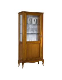 Vetrina colonna classica 1 porta Sx legno noce bassano 76x44x180