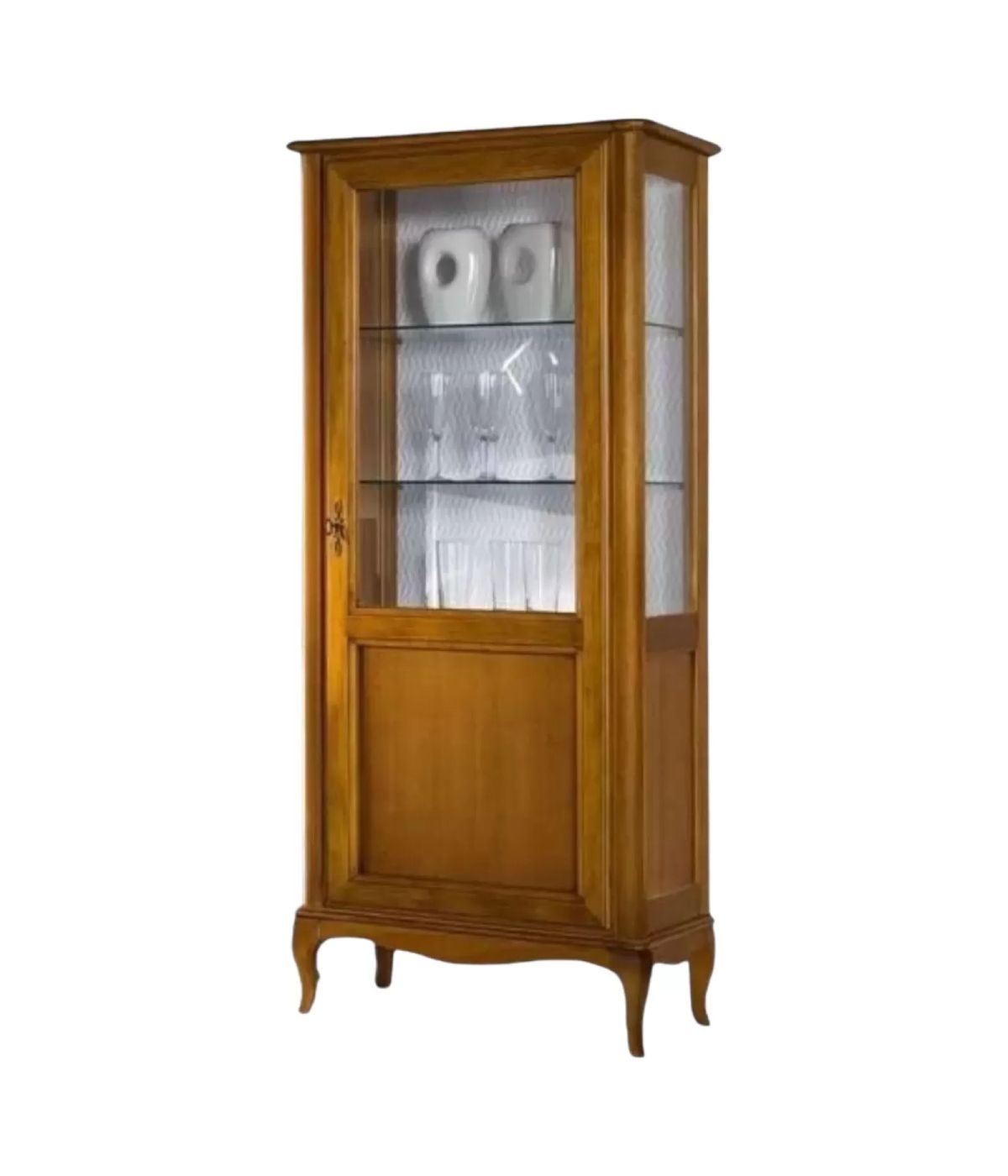 Vetrina colonna classica 1 porta Destra legno noce bassano 76x44x180