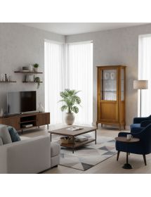 Vetrina colonna classica 1 porta Destra legno noce bassano 76x44x180