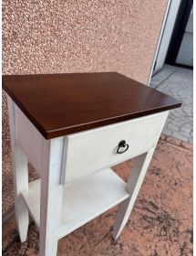 Porta telefono shabby legno bianco anticato noce 43X35X70