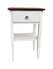 Porta telefono shabby legno bianco anticato noce 43X35X70