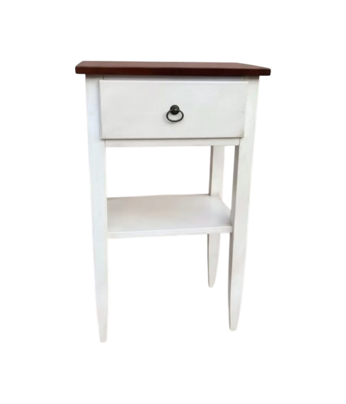 Porta telefono shabby legno bianco anticato noce 43X35X70