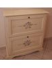 Scarpiera 2 ante ribalta legno shabby avorio anticato decori 79X30X90