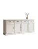 Madia credenza arte povera 4 porte legno bianco maniglie 205x42x85