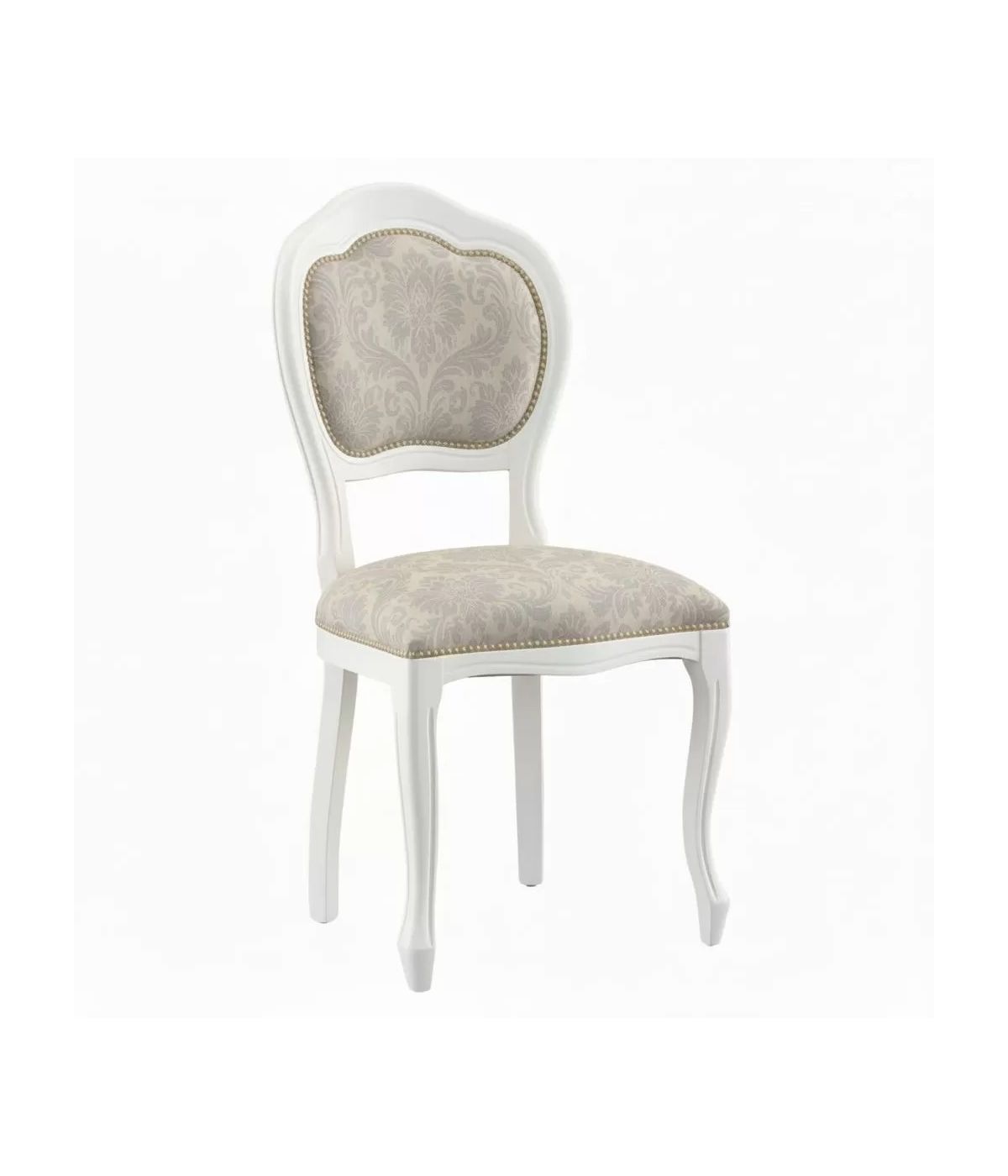 SEDIA '600 LEGNO BIANCO SEDUTA IMBOTTITA CLASSICA