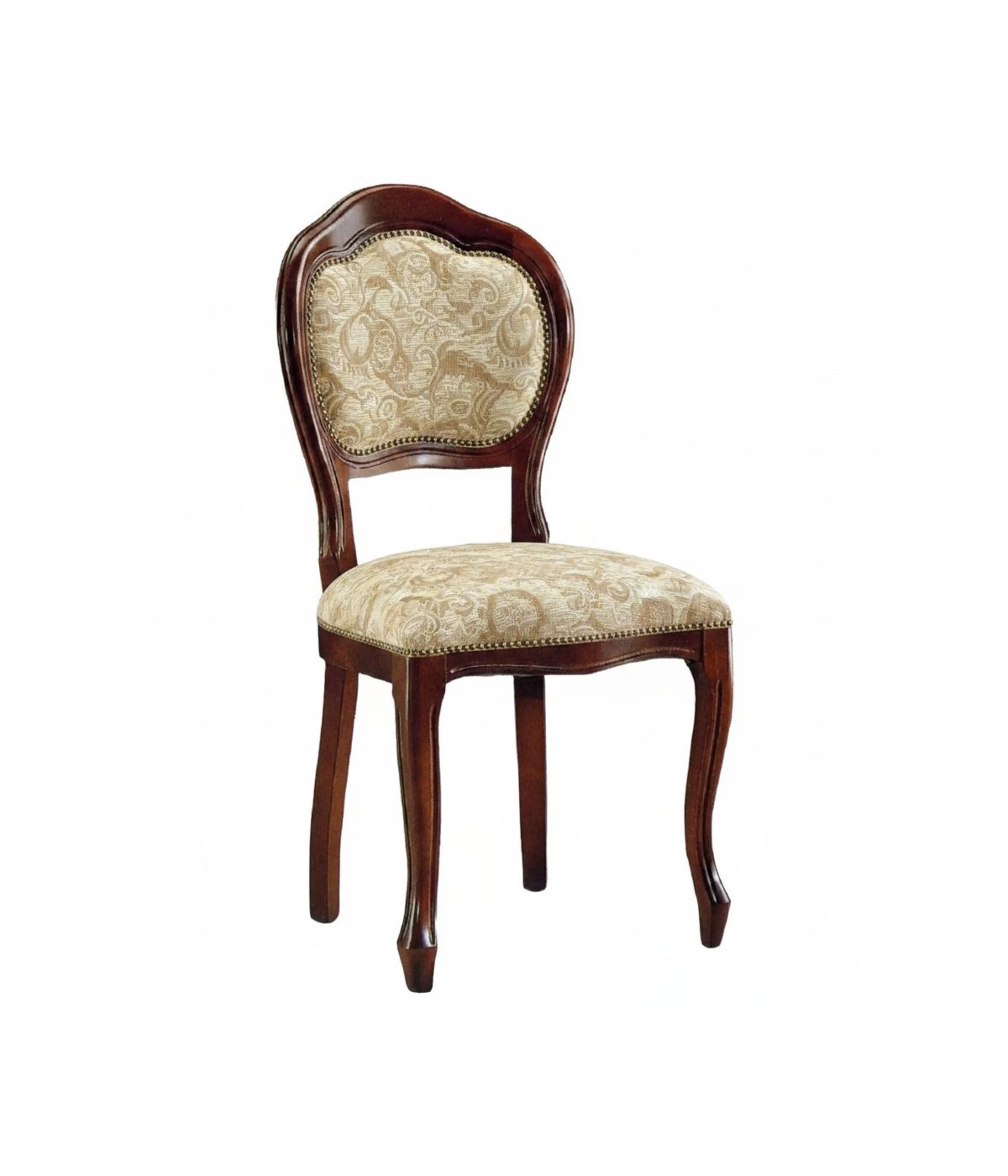 SEDIA LEGNO '600 SEDUTA IMBOTTITA CLASSICA TINTA NOCE