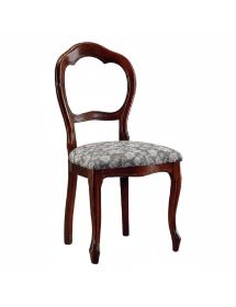 SEDIA LEGNO '600 SEDUTA IMBOTTITA CLASSICA TINTA NOCE