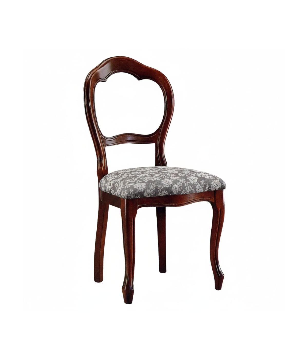 SEDIA LEGNO '600 SEDUTA IMBOTTITA CLASSICA TINTA NOCE