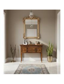 MOBILI 2G - CONSOLLE IN LEGNO MASSELLO CON BACHECA E INTARSI