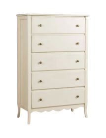 MOBILI 2G - Cassettiera 5 cassetti in legno shabby vari colori 90x45X141 (1247) vista frontale