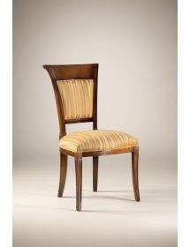 SEDIA IMBOTTITA IN LEGNO MASSELLO INTAGLIATA CON FREGI