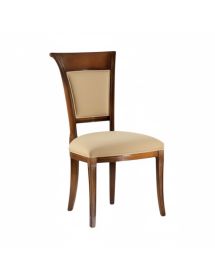 SEDIA IMBOTTITA IN LEGNO MASSELLO INTAGLIATA CON FREGI