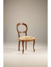 SEDIA IMBOTTITA IN LEGNO MASSELLO INTAGLIATA CON FREGI