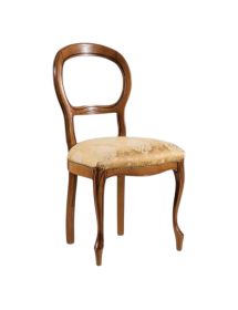 SEDIA IMBOTTITA IN LEGNO MASSELLO INTAGLIATA CON FREGI