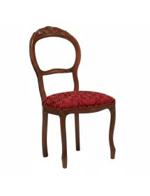 SEDIA IMBOTTITA IN LEGNO MASSELLO INTAGLIATA CON FREGI
