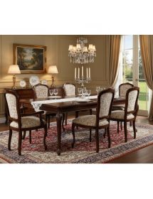 MOBILI 2G - SEDIA IMBOTTITA IN LEGNO MASSELLO INTAGLIATA CON FREGI