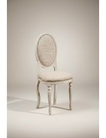 MOBILI 2G - SEDIA SHABBY CHIC IMBOTTITA IN LEGNO MASSELLO INTAGLIATA CON FREGI