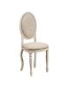 MOBILI 2G - SEDIA SHABBY CHIC IMBOTTITA IN LEGNO MASSELLO INTAGLIATA CON FREGI