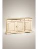 MOBILI 2G - MADIA CREDENZA CLASSICA 3 PORTE IN LEGNO AVORIO PENNELLATO 156x42x85