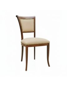 Sedia classica sagomata imbottita legno tinta noce 49x55x96