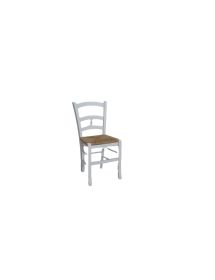 SET 02 SEDIE IN LEGNO MASSELLO FINITURA BIANCO/PAGLIA (1007)