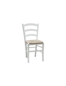 SET 02 SEDIE IN LEGNO MASSELLO FINITURA BIANCO/PAGLIA (1007)