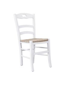 SET 2 SEDIE SHABBY IMPUGNATURA LEGNO/PAGLIA LACCATA BIANCA (1022)