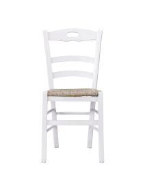 SET 2 SEDIE SHABBY IMPUGNATURA LEGNO/PAGLIA LACCATA BIANCA (1022)