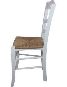 SET 2 SEDIE SHABBY IMPUGNATURA LEGNO/PAGLIA LACCATA BIANCA (1022)