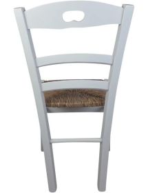 SET 2 SEDIE SHABBY IMPUGNATURA LEGNO/PAGLIA LACCATA BIANCA (1022)