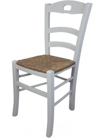 SET 2 SEDIE SHABBY IMPUGNATURA LEGNO/PAGLIA LACCATA BIANCA (1022)