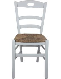 SET 2 SEDIE SHABBY IMPUGNATURA LEGNO/PAGLIA LACCATA BIANCA (1022)