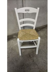 SET 2 SEDIE SHABBY IMPUGNATURA LEGNO/PAGLIA LACCATA BIANCA (1022)