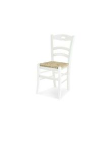 SET 2 SEDIE SHABBY IMPUGNATURA LEGNO/PAGLIA LACCATA BIANCA (1022)