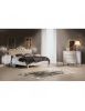 Letto matrimoniale Classico Legno Bianco Argento oro capitonnè 183x202