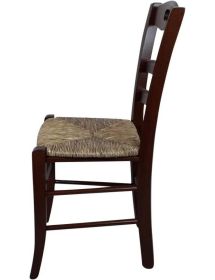 SET 2 SEDIE ARTE POVERA TINTA NOCE LEGNO/PAGLIA (589)