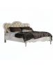 Letto matrimoniale Classico Legno Bianco Argento oro capitonnè 183x202