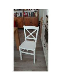 SET 2 SEDIE SHABBY IN FAGGIO LACCATA BIANCA CON SEDUTA IN LEGNO DI ...