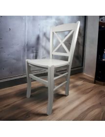 SET 2 SEDIE SHABBY IN FAGGIO LACCATA BIANCA CON SEDUTA IN LEGNO DI ...