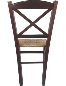 SET 2 SEDIE CROCE LEGNO/PAGLIA TINTA NOCE (761)