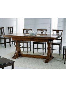 MOBILI 2G - Tavolo Fratino 180 x 100 cm Allungabile in legno arte povera tinto noce