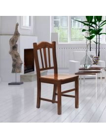 SET 2 SEDIE GENDARME LEGNO/NOCE SEDUTA LEGNO (591)