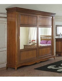 Armadio 2 porte scorrevoli classico legno noce bassano 273x69x259