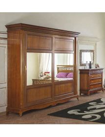 Armadio 2 porte scorrevoli classico legno noce bassano 273x69x259