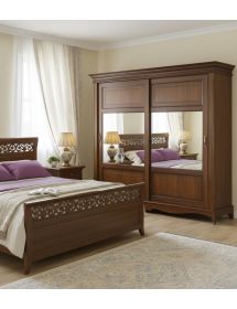 Armadio 2 porte scorrevoli classico legno noce bassano 273x69x259