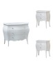 MOBILI 2G - Gruppo 1 Cassettiera 2 Comodini Shabby Bianco swarovski